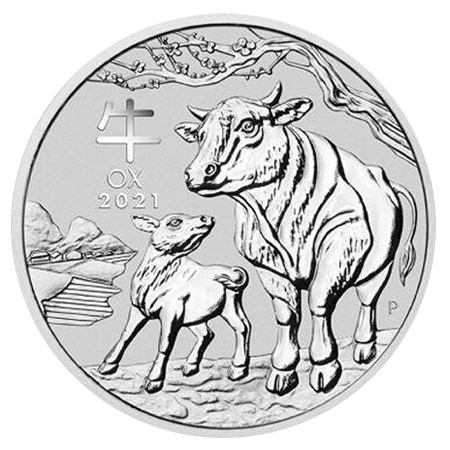 2021 2 oz Lunar III Ox Silver Coin - Perth Mint